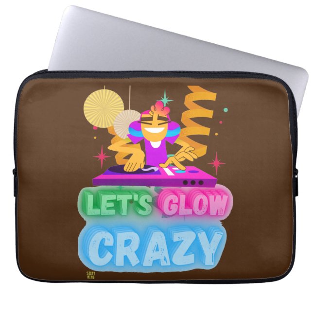 grappige laptophoes "LET'S GLOW CRAZY" Laptop Sleeve (Voorkant)