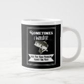 Grappige Largemouth Bass Gevist Quote voor Mannen Grote Koffiekop (Rechts)