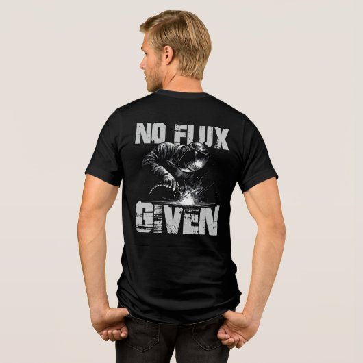 Grappige lasser geen flux gegeven Mannen Tri-Blend Shirt (Achterkant volledig)