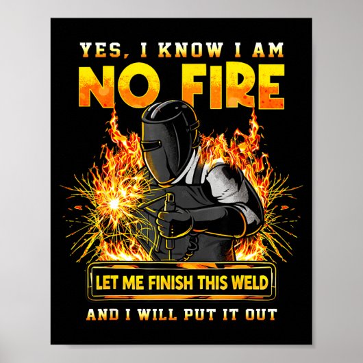 Grappige lasser lassen ja ik weet dat ik in brand poster (Voorkant)