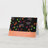 Grappige late gelukkige verjaardagswens kaart (Voorkant)