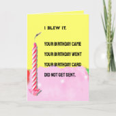 Grappige late verjaardag kaart (Voorkant)