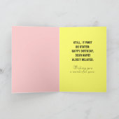 Grappige late verjaardag kaart (Binnen)