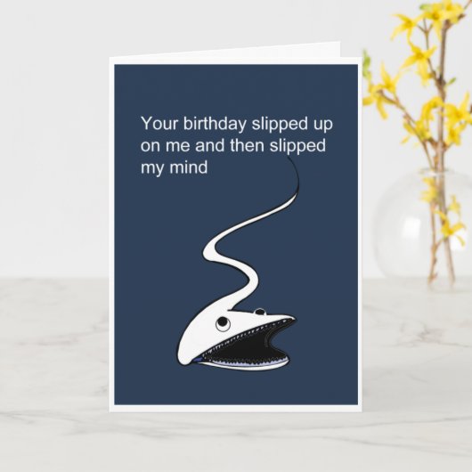 Grappige late verjaardag kaart (Gele Bloem)