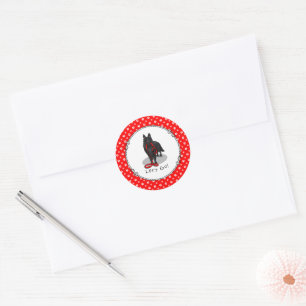 Grappige Laten we gaan! Wandelende Belgische Herde Ronde Sticker