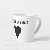 Grappige latte koffie liefhebber romantische kop (Rechterhoek)