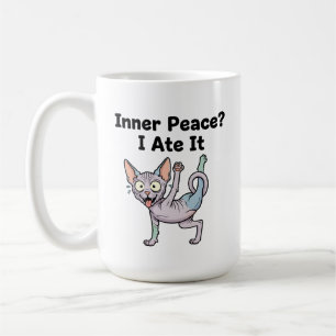 Grappige lavendel Sphynx kat cartoon kunst Koffiemok
