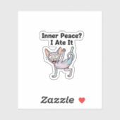 Grappige lavendel Sphynx kat cartoon kunst Sticker (Vel)