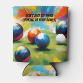 Grappige Lawn Bowls Kleurensplash, Blikjeskoeler (Voorkant)