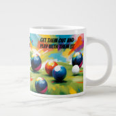 Grappige Lawn Bowls Kleurensplash, Grote Koffiekop (Rechts)