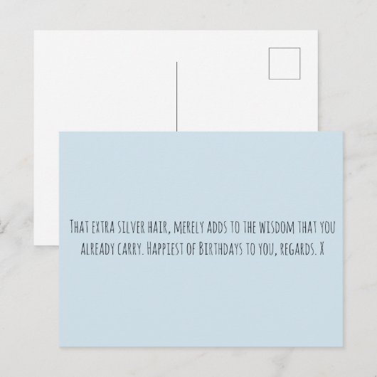 Grappige leeftijd briefkaart (Voorkant / Achterkant)