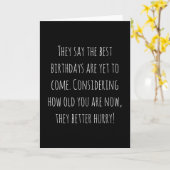 Grappige leeftijd verjaardag kaart (Gele Bloem)