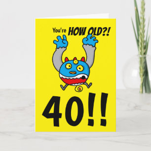 Grappige leeftijds grap voor 40e verjaardag kaart