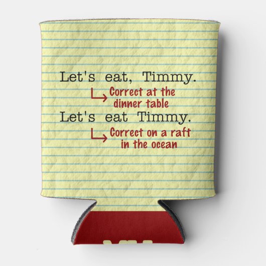 Grappige leestekens grammatica monogrammed blikjeskoeler (Voorkant)