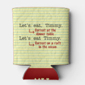 Grappige leestekens grammatica monogrammed blikjeskoeler (Achterkant)