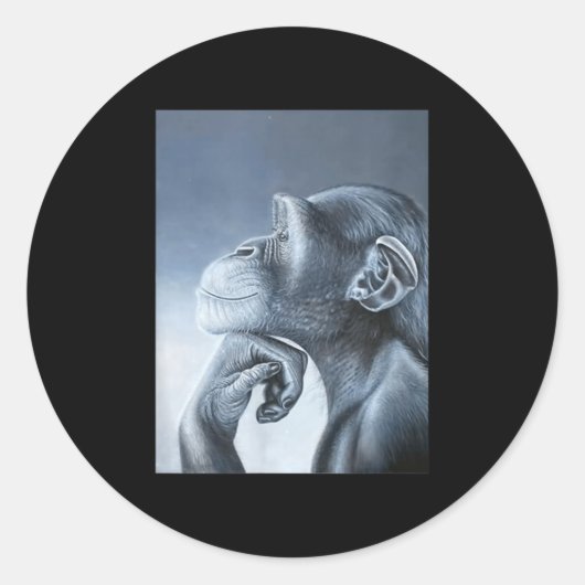 Grappige Leeuw Aap Meme Ragebait Meme Brainrot Gen Ronde Sticker (Voorkant)