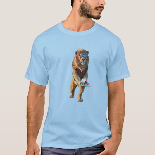 Grappige Leeuw Disc Golf T-shirt (Voorkant)