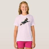 Grappige Leeuw Heks Halloween Kinderen T-Shirt (Voorkant volledig)