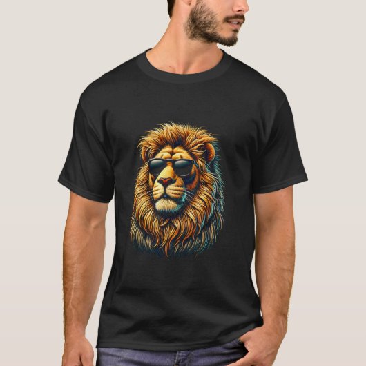 Grappige Leeuw Koel Dierenvriend Grafische Kunst C T-shirt (Voorkant)