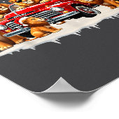 Grappige Leeuw Rijdt Kerstboom Vrachtwagen Kerstmi Poster (Hoek)