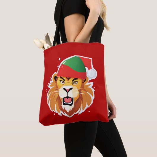Grappige Leeuw Safari dieren Kerstmis kostuum Tote Bag (Dichtbij)