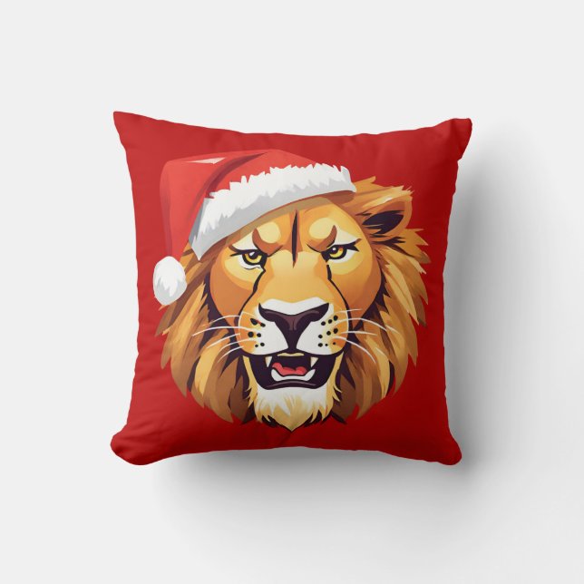 Grappige Leeuw Safari dieren Sinterklaas Kerst Kle Kussen (Voorkant)