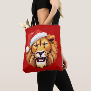 Grappige Leeuw Safari dieren Sinterklaas Kerst Kle Tote Bag