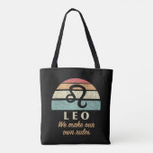 Grappige Leeuw Sterrenbeeld Regels Tote Bag (Achterkant)