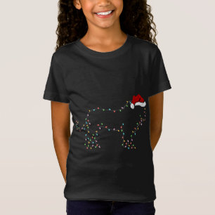 Grappige Leeuw Xmas Verlichting Santa Hoed Leeuw K T-shirt