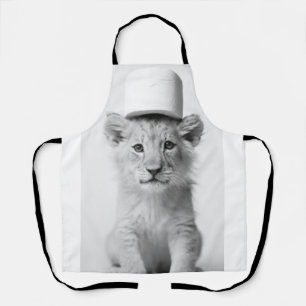 Grappige Leeuwenwelp met Toiletpapier Hoed Minimal Schort
