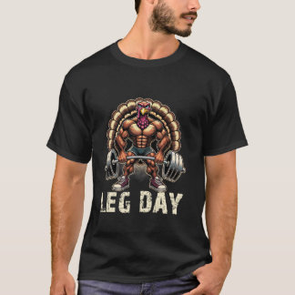 Grappige Leg Day Deadlifting Thanksgiving Turkije  T-shirt