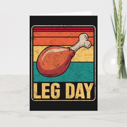 Grappige Leg Day Kostuum Kalkoendag Pilgrim Thanks Kaart (Voorkant)