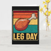 Grappige Leg Day Kostuum Kalkoendag Pilgrim Thanks Kaart (Gele Bloem)
