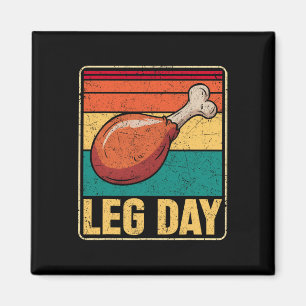 Grappige Leg Day Kostuum Turkey Day Pelgrim Dankze Magneet