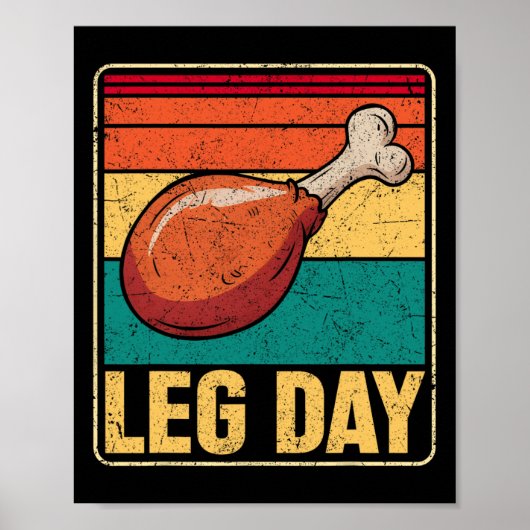 Grappige Leg Day Kostuum Turkey Day Pelgrim Dankze Poster (Voorkant)