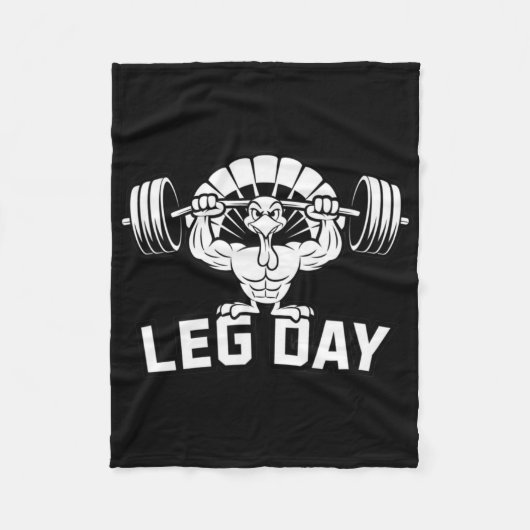 Grappige Leg Day Thanksgiving Kalkoen Deadlifting Fleece Deken (Voorkant)
