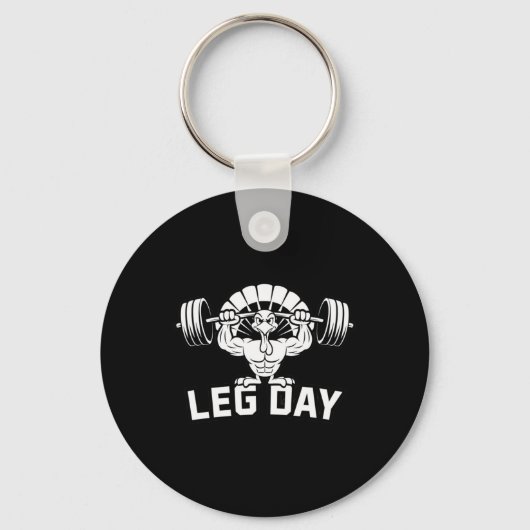 Grappige Leg Day Thanksgiving Kalkoen Deadlifting Sleutelhanger (Voorkant)