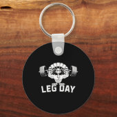 Grappige Leg Day Thanksgiving Kalkoen Deadlifting Sleutelhanger (Voorkant)