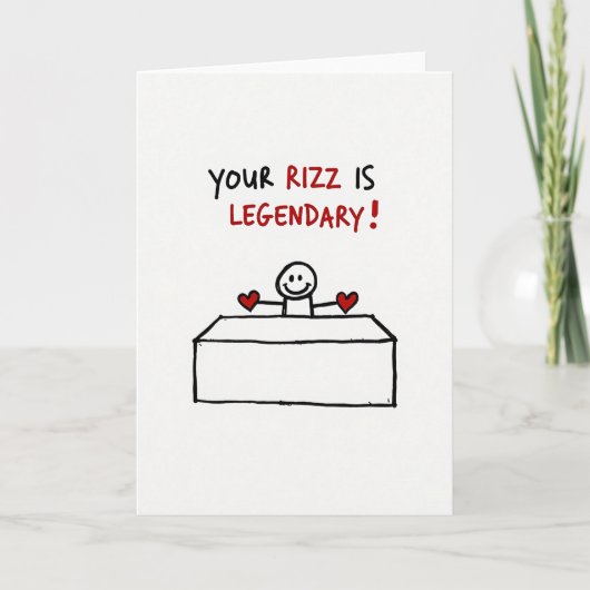 Grappige Legendarische Rizz Kaart (Voorkant)