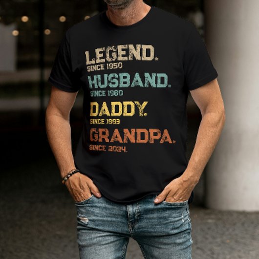 Grappige Legende Echtgenoot Vader Opa Aangepast Ca T-shirt