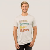 Grappige Legende Echtgenoot Vader Opa Aangepast Ca Tri-Blend Shirt (Voorkant volledig)