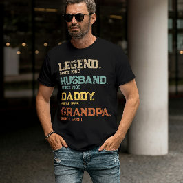 Grappige legende man papa opa aangepaste cadeau t-shirt