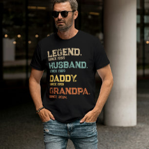 Grappige legende man papa opa aangepaste cadeau t-shirt