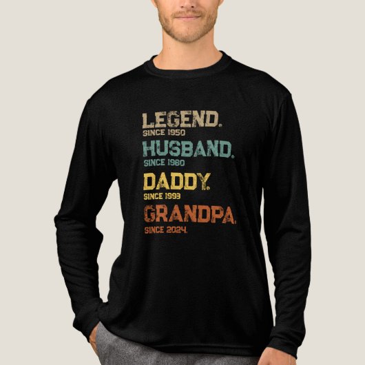 Grappige legende man papa opa aangepaste cadeau Tri-Blend shirt (Voorkant volledig)