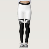 Grappige Leggings met Faux Black Over Knee Sokken (Voorkant)
