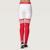 Grappige Leggings met Faux Red Over Knee Sokken (Achterkant)