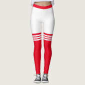 Grappige Leggings met Faux Red Over Knee Sokken (Voorkant)