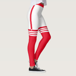 Grappige Leggings met Faux Red Over Knee Sokken