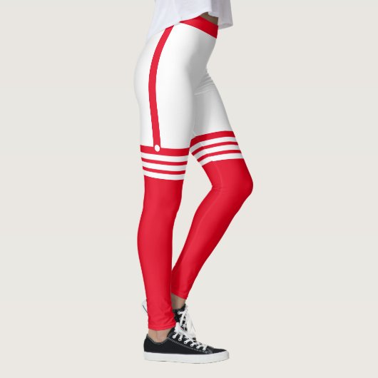 Grappige Leggings met Faux Red Over Knee Sokken (Rechts)