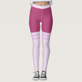 Grappige Leggings met Faux Stripe Overknee Sokken (Voorkant)